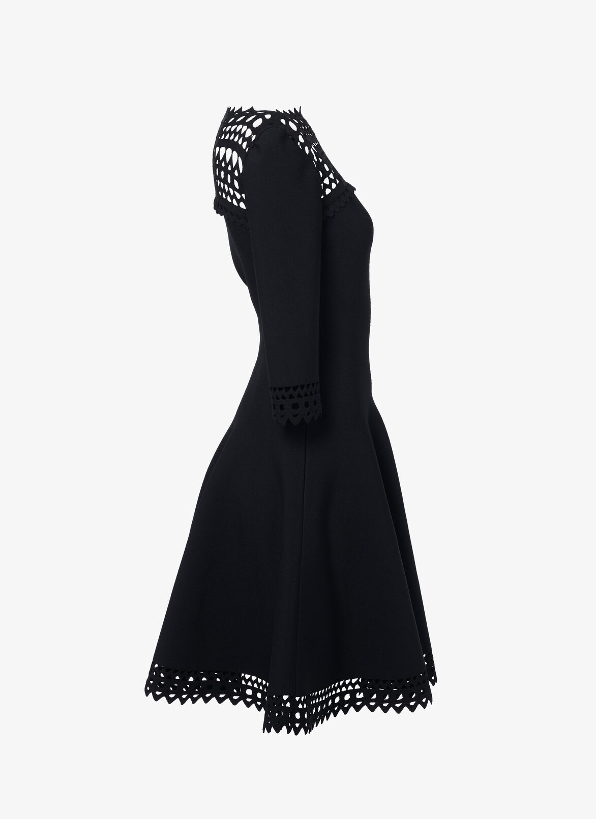 Alaïa Edition 2016 Flared dress in openwork stretch knit ALAÏA BLACK ALAÏA EDITION 2016 FLARED DRESS IN OPENWORK STRETCH KNIT
